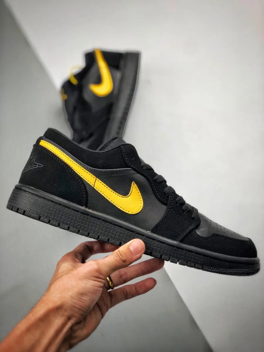 Air Jordan 1 Low Black Yellow 553558-071 - black and yellow jordan 1