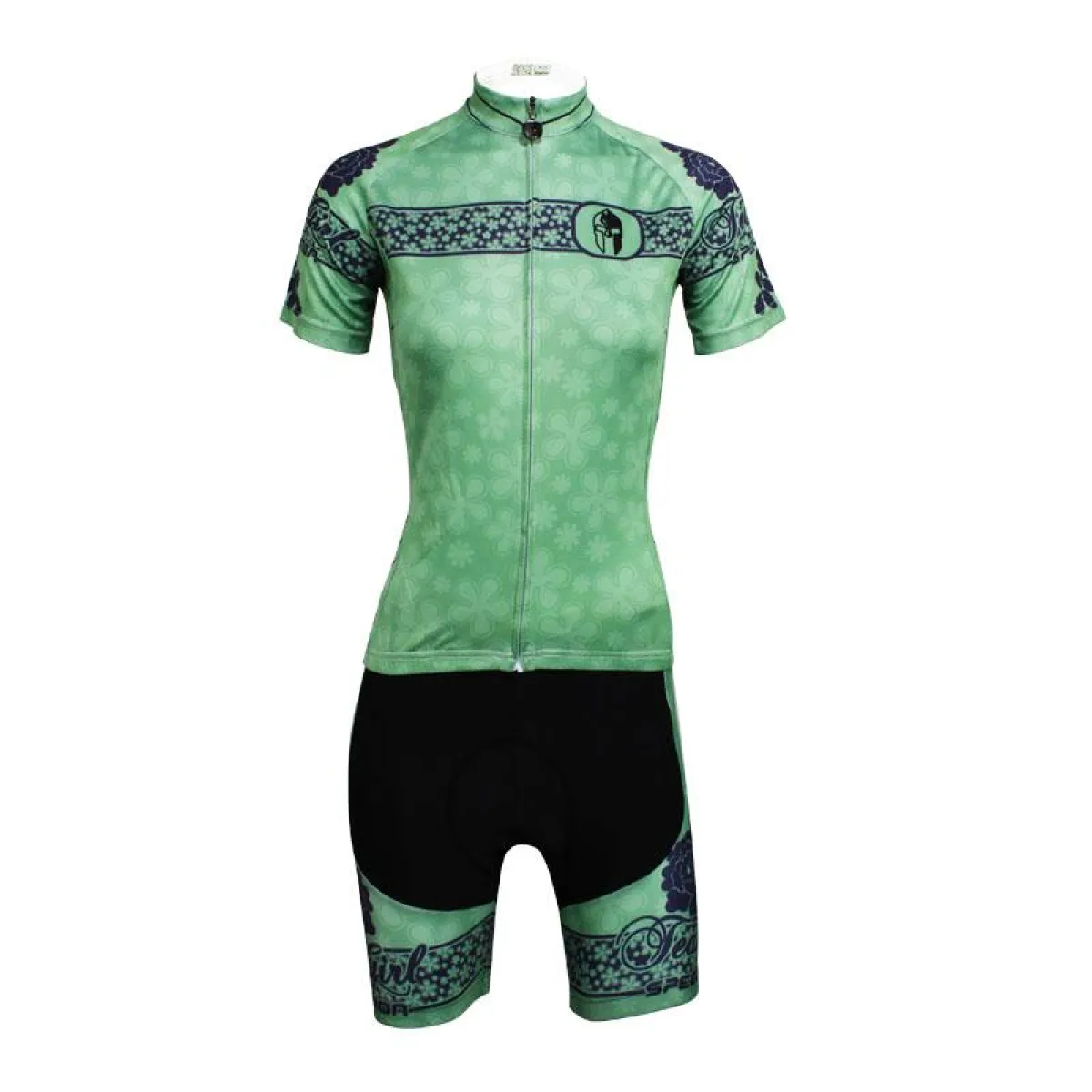 Ilpaladino Green Flower Summer Women's Short-Sleeve Cycling Suit/Jersey Biking Shirts Breathable Outdoor Sports Gear Leisure Biking T-shirt Sports Clothes NO.626