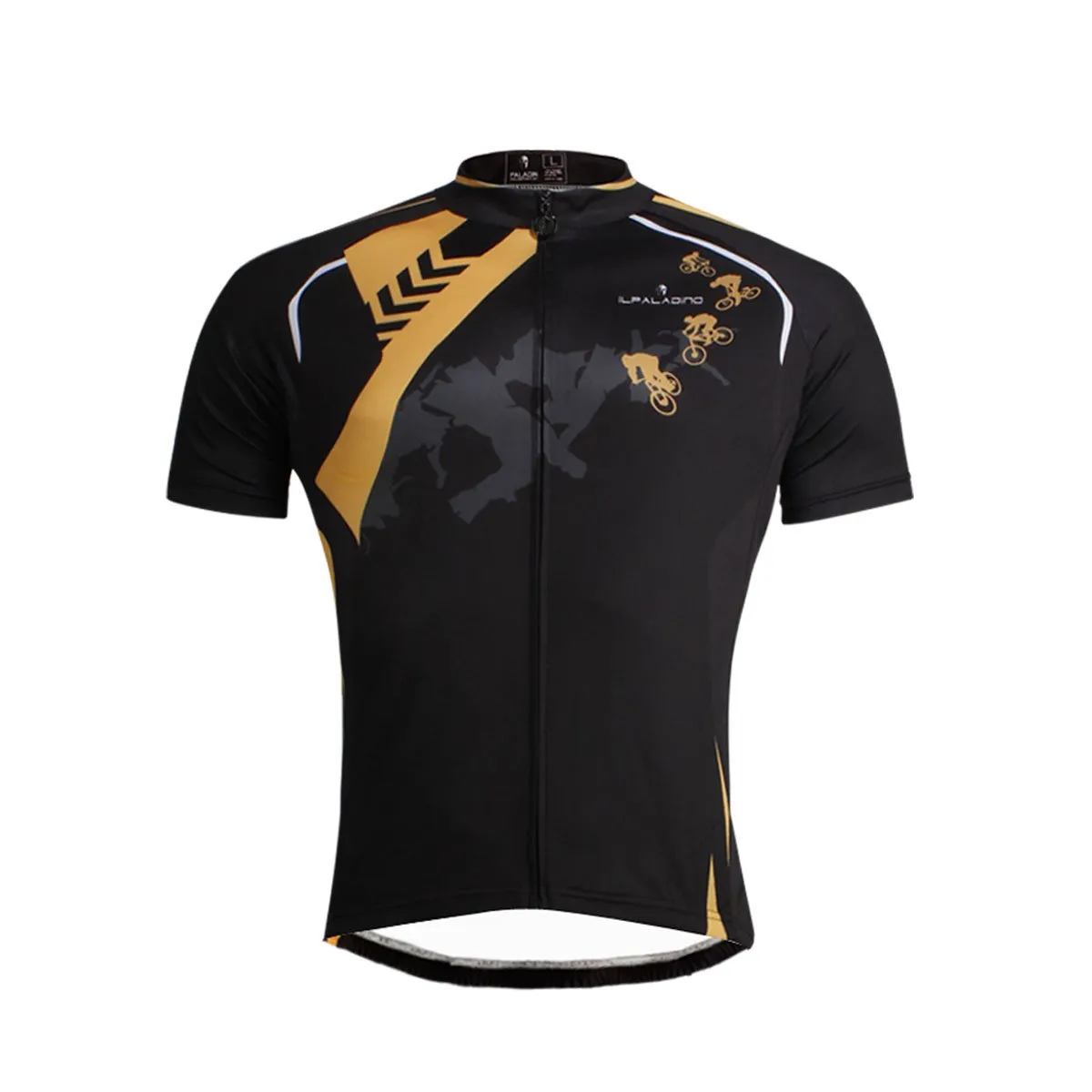 Ilpaladino Cool Black Cyclist Breathable Cycling Jersey Men's Short-Sleeve Sport Bicycling Summer Spring Autumn Pro Cycle Clothing Racing Apparel Outdoor Sports Leisure Biking Shirts Quick Dry Wear NO.645