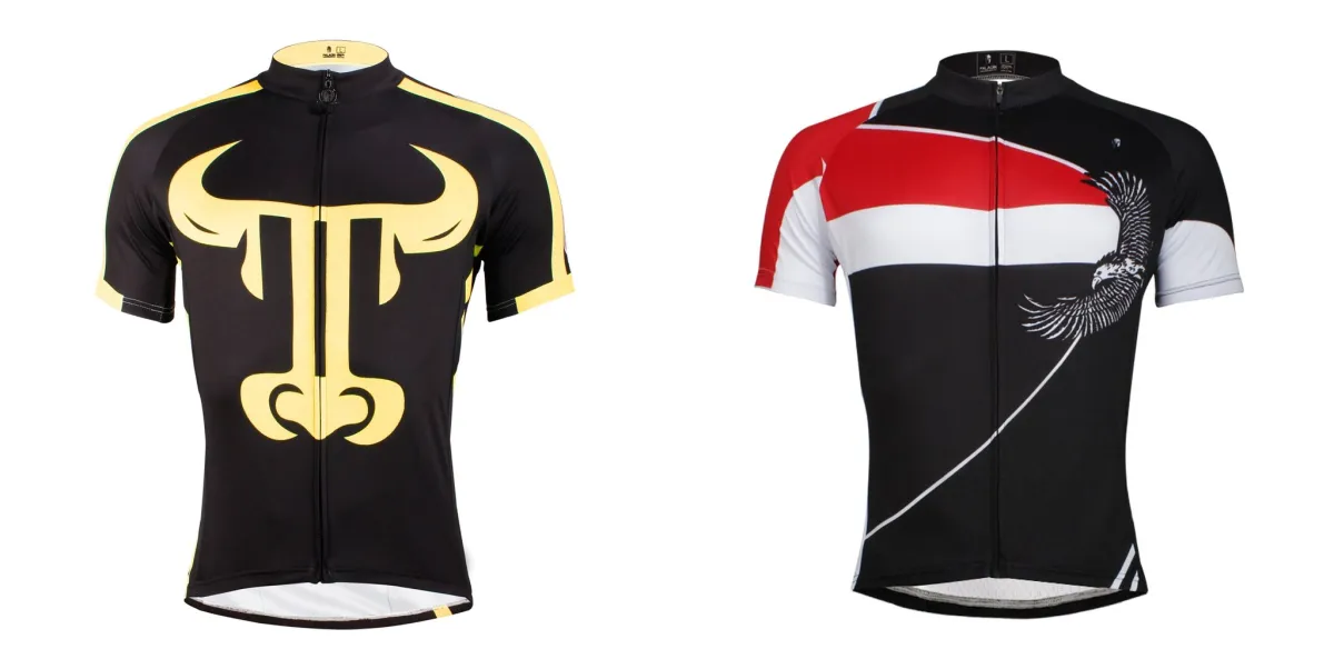 Two Men's Bull & Eagle Cycling Jerseys Short-sleeve Pro Cycle Clothing Racing Apparel Outdoor Sports Leisure Biking T-shirt Summer Sportswear NO.649/628