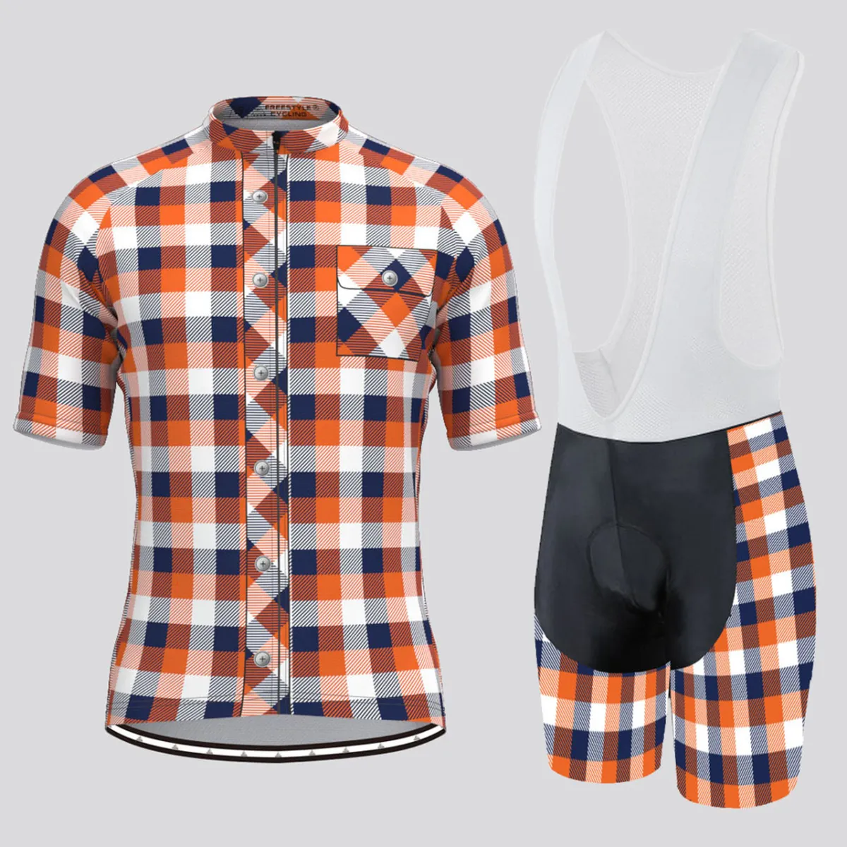 Plaid Checkered Shirt V14 Men's Cycling Kit Outlet