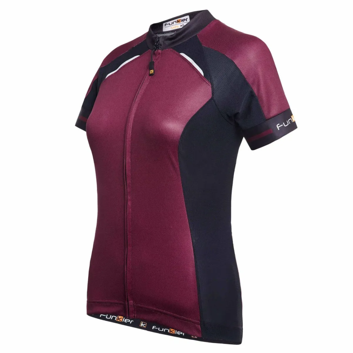 FunKier Firenze Full Zip Short Sleeve Women's Cycling Jersey Merlot