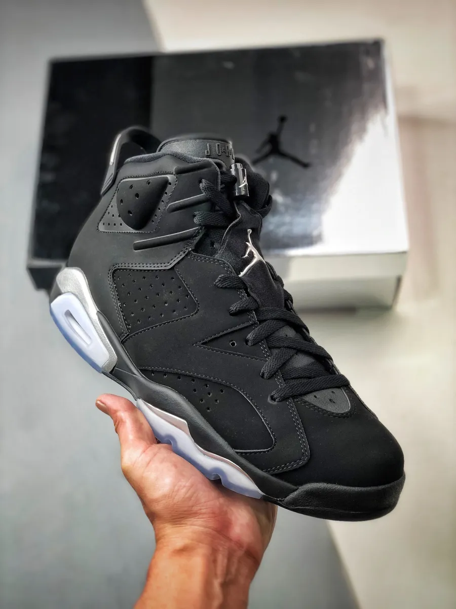 Air Jordan 6 'Chrome' Black/Metallic Silver Jordans 6's