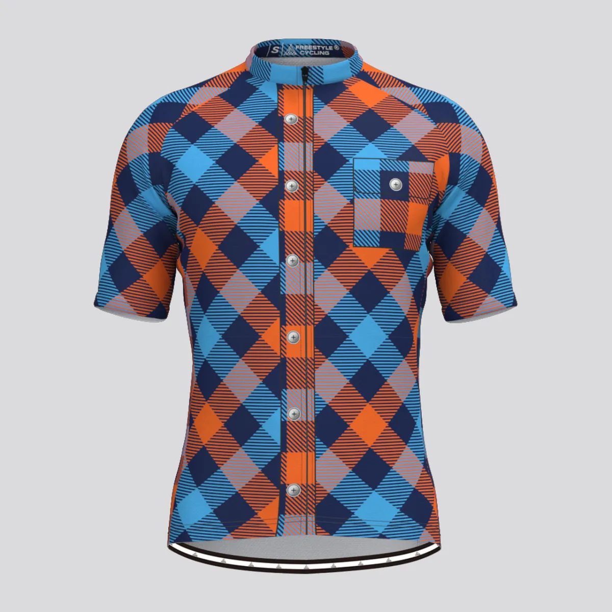 Plaid Checkered Shirt V12 Men's Cycling Jersey Outlet