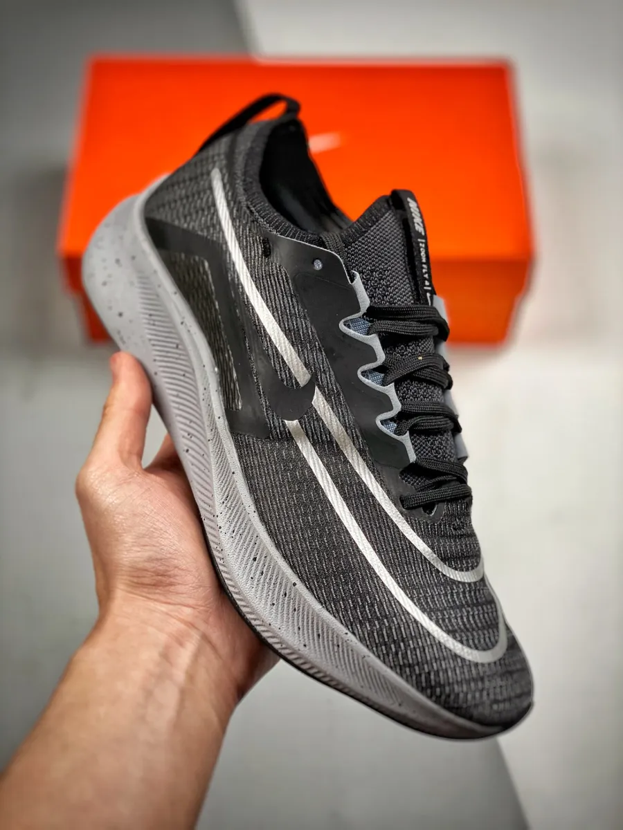 Nike Zoom Fly 4 Black Dark Smoke Grey Men Road Running Shoes / nike zoom fly 4 dark smoke grey