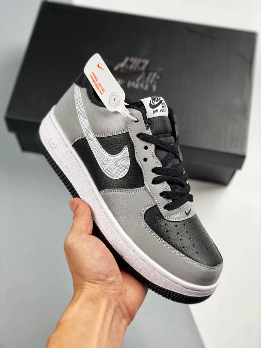 Nike Air Force 1 B 'Silver Snake' Black/Silver/White DJ6033-001 / 3m snake air force 1