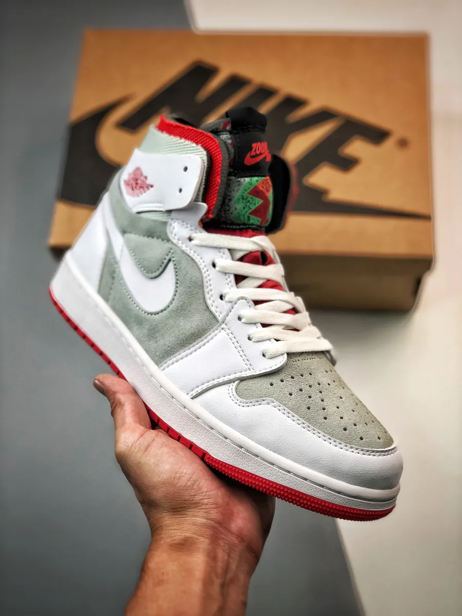 Air Jordan 1 Zoom CMFT 'Hare' White/Grey-Red CT0978-100 / ct0978-001