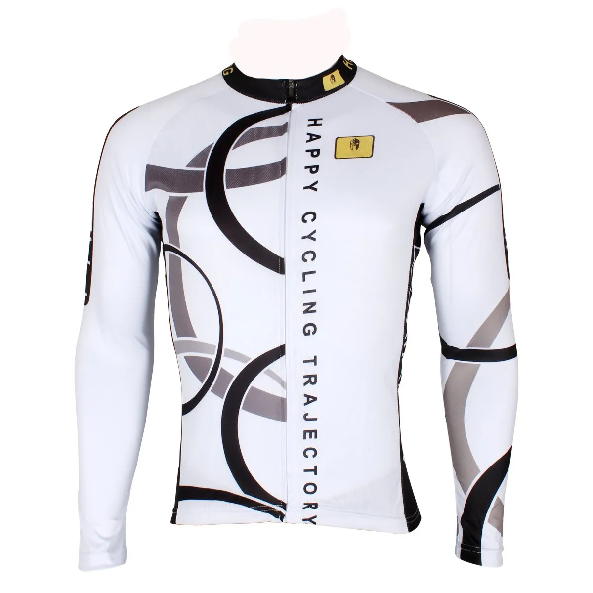 Popular Men's White Hidden-Zipper Long-sleeve Cycling Jersey with patterns for Outdoor Sport Leisure Sport Breathable and Quick Dry Fall Autumn Bike Shirt Bicycle clothing 205