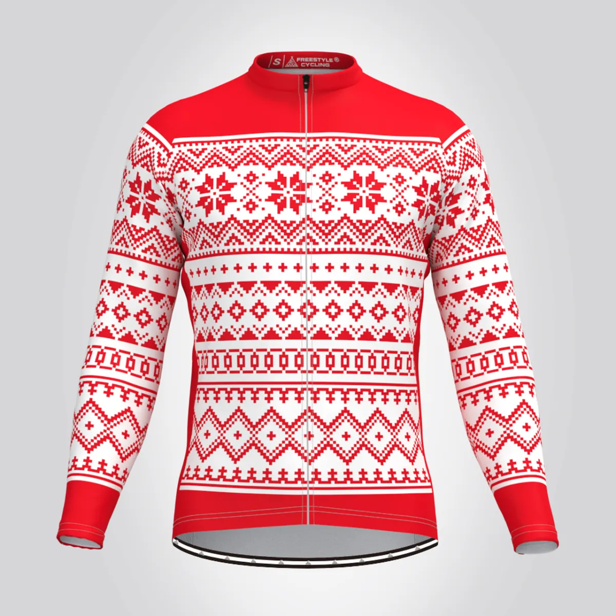 Classic Ugly Christmas sweater Men's LS Cycling Jersey - Red