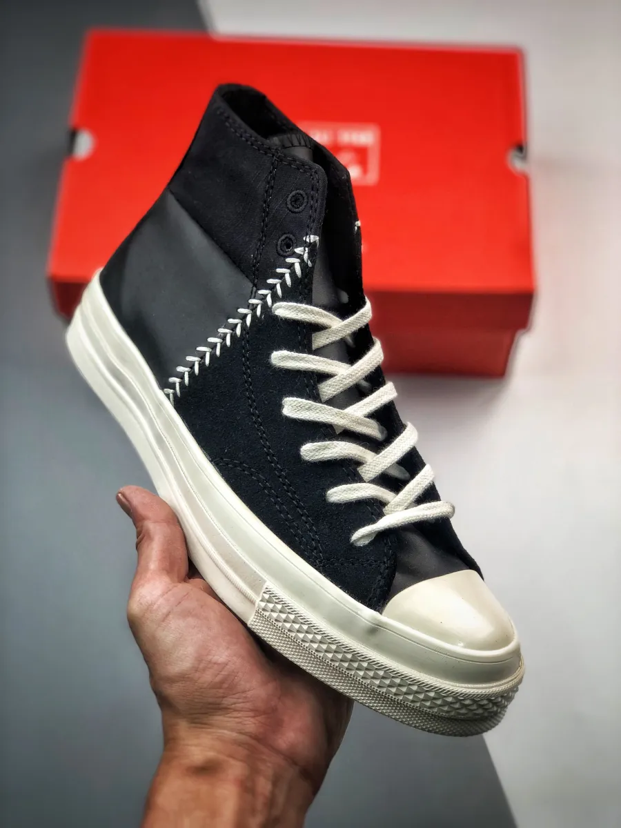 Converse Chuck 70 Crafted Leather Black/Egret/University Red 173131C / chuck 70 high top red
