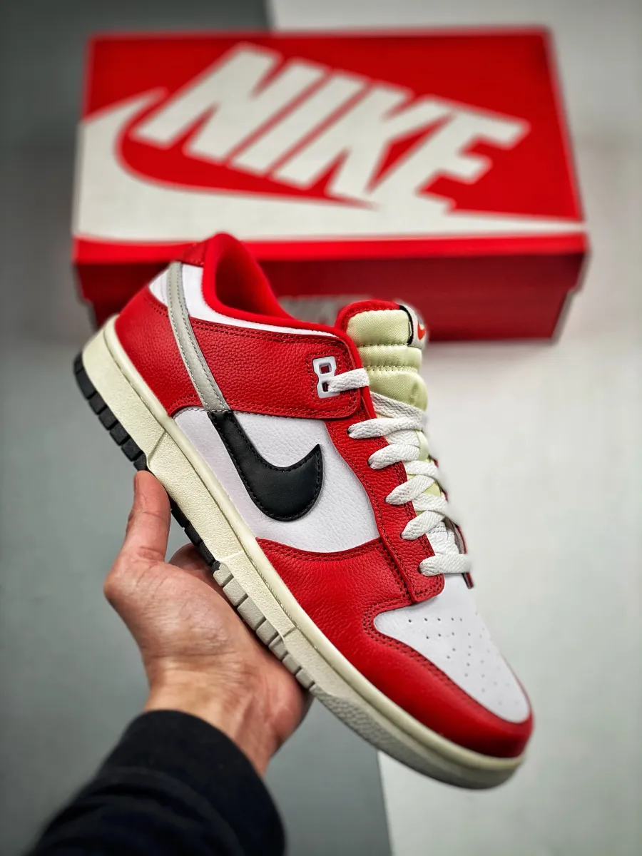 Nike Dunk Low 'Chicago Split' University Red/Black-Light Silver-White #nike dunk low chicago split