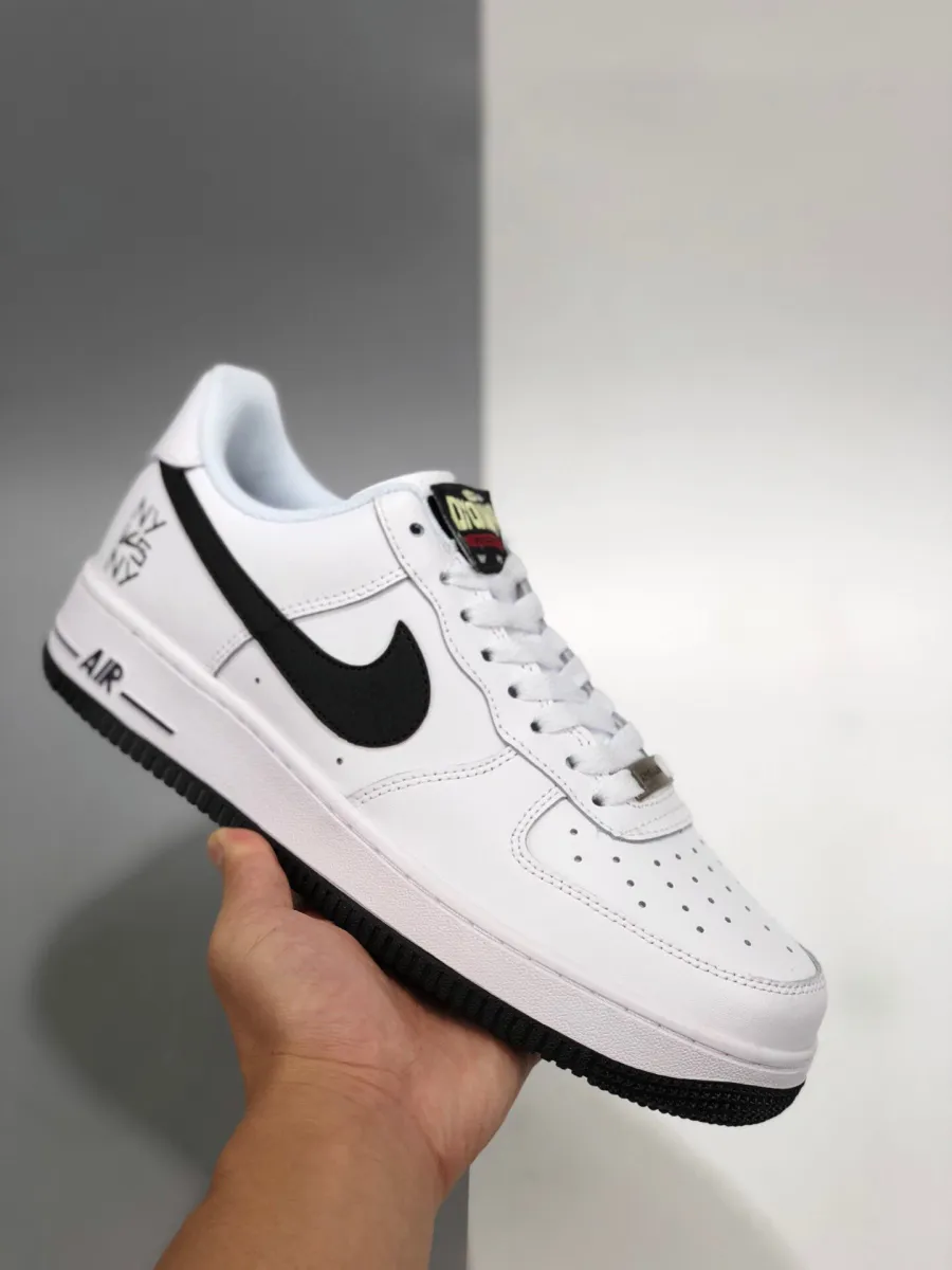 Nike Air Force 1 Low NY vs NY CW7297-100 Nike Air Force 1 Low Ny Vs. Ny White Black