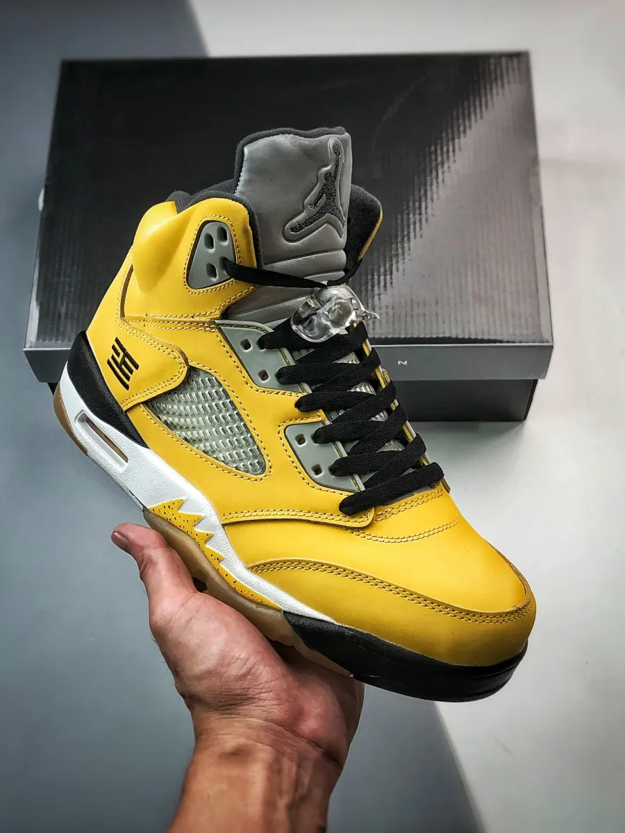 Air Jordan 5 'Tokyo 23' Varsity Maize/Black-Wolf Grey Jordan Tokyo 5s