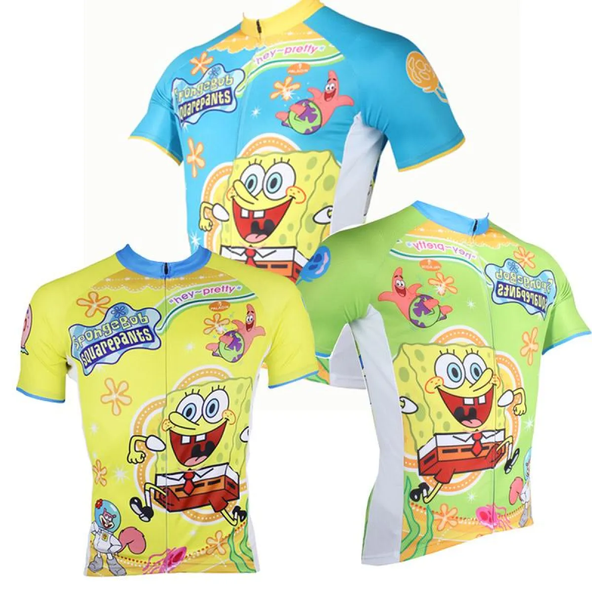 ILPALADINO SpongeBob SquarePants Gary Patrick Star Sandy Cheeks Men's Cycling Jersey Summer Bicycling Pro Cycle Clothing Racing Apparel Outdoor Sports Leisure Biking T-shirt Sportswear Cartoon World