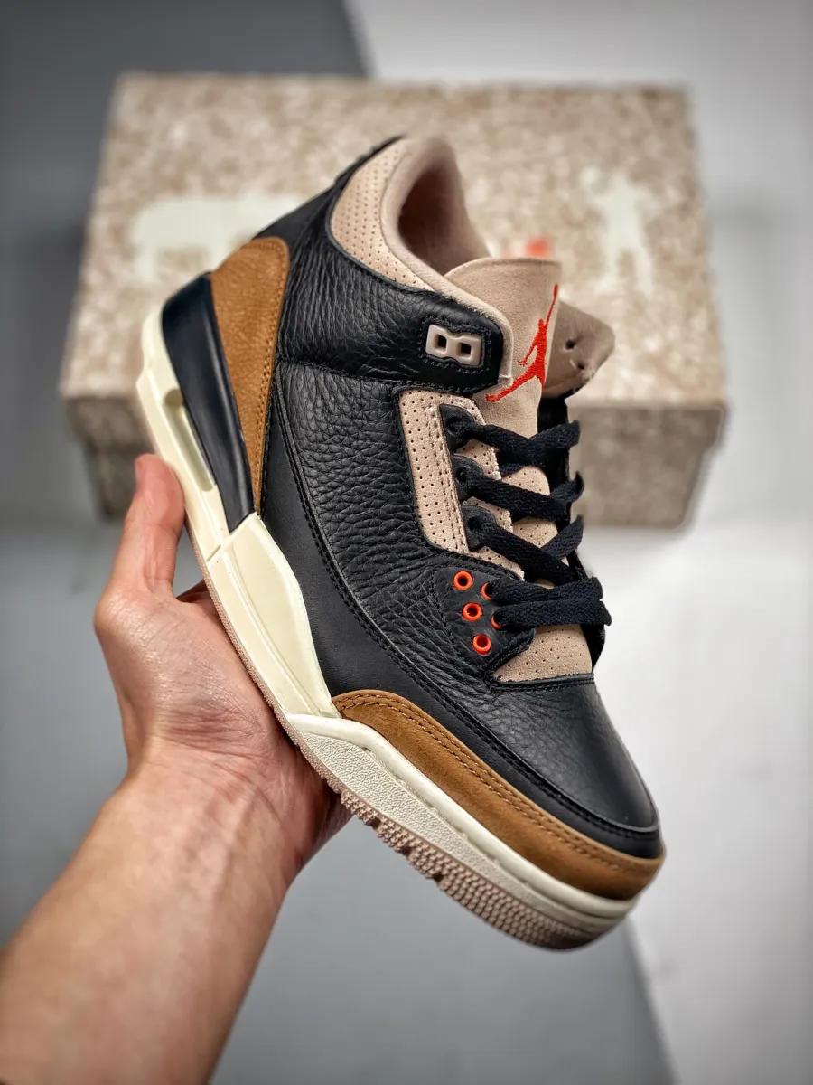 Air Jordan 3 'Desert Elephant' Black/Rush Orange-Fossil Stone CT8532-008 / jordan 3 laser orange