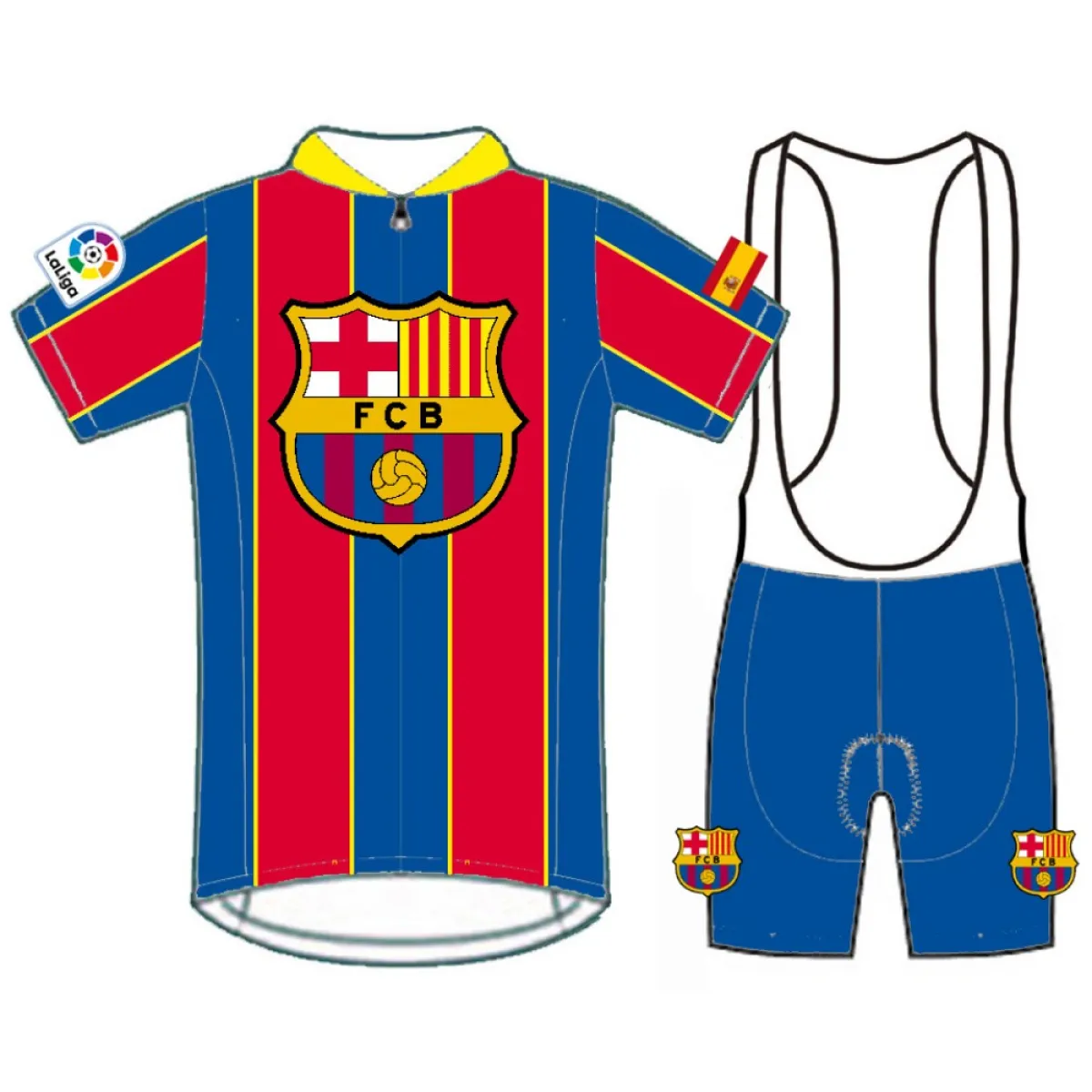 FC BARCELONA Short Sleeve Cycling Jerseys bib shorts kit