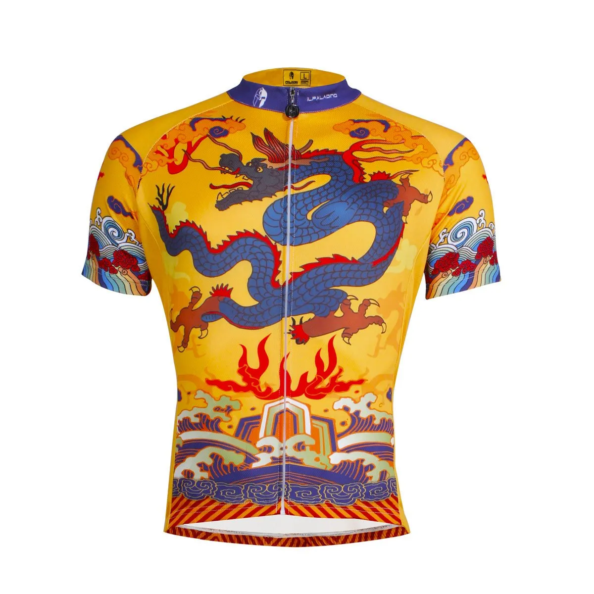 ILPALADINO Men's Cycling Jersey Dragon Imperial Robes Pattern MTB Mountain Bike Jersey for Summer Comfortable Bike Shirt Short Sleeve Outdoor Riding Clothes NO.634