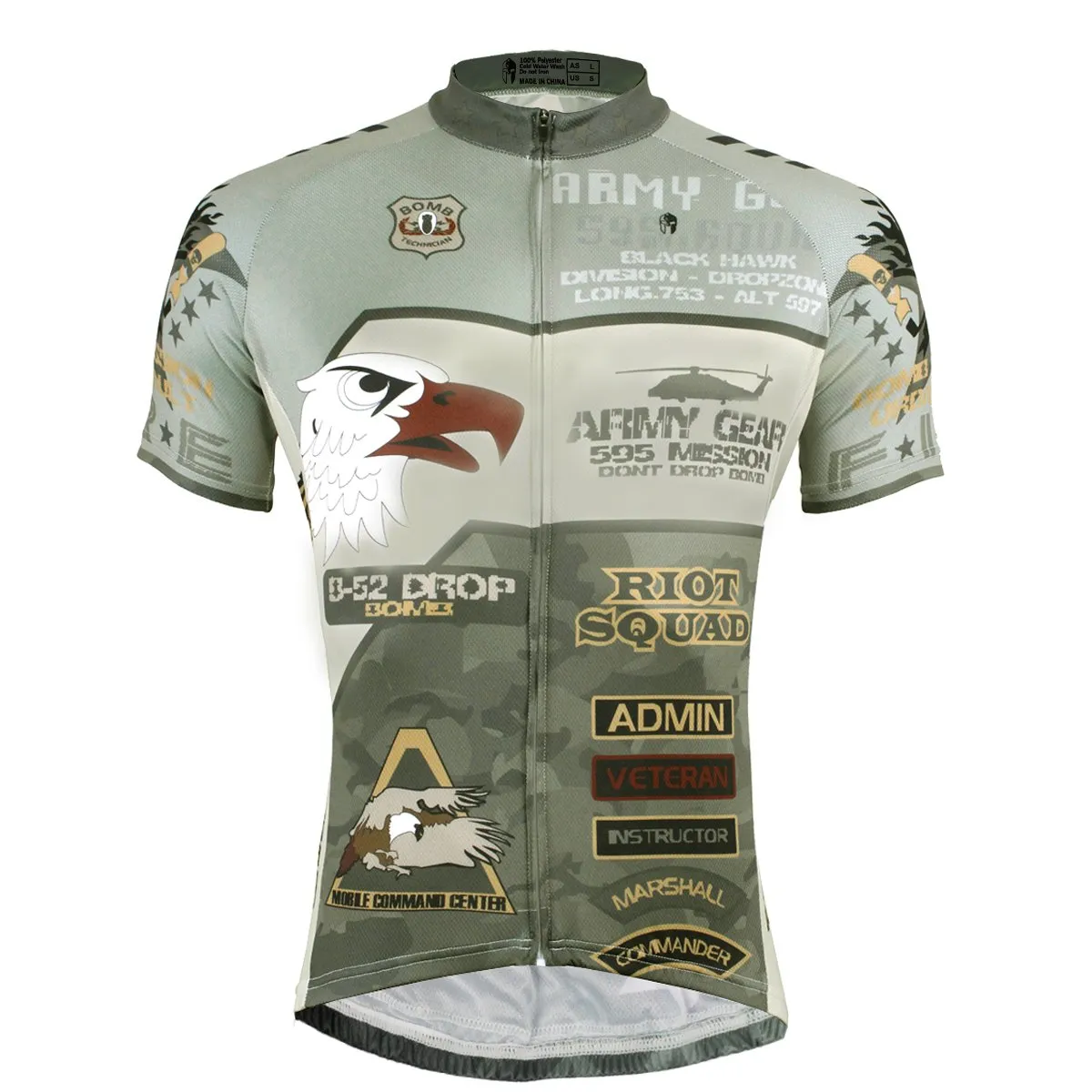 ILPALADINO ARMY GEAR ADMIN VETERAN Men's Outdoor Sports Wear Short-sleeve Cycling Jersey For Summer Breathable Spring Autumn Exercise Bicycling Pro Cycle Clothing Racing Apparel Outdoor Sports Leisure Biking Shirts NO.536