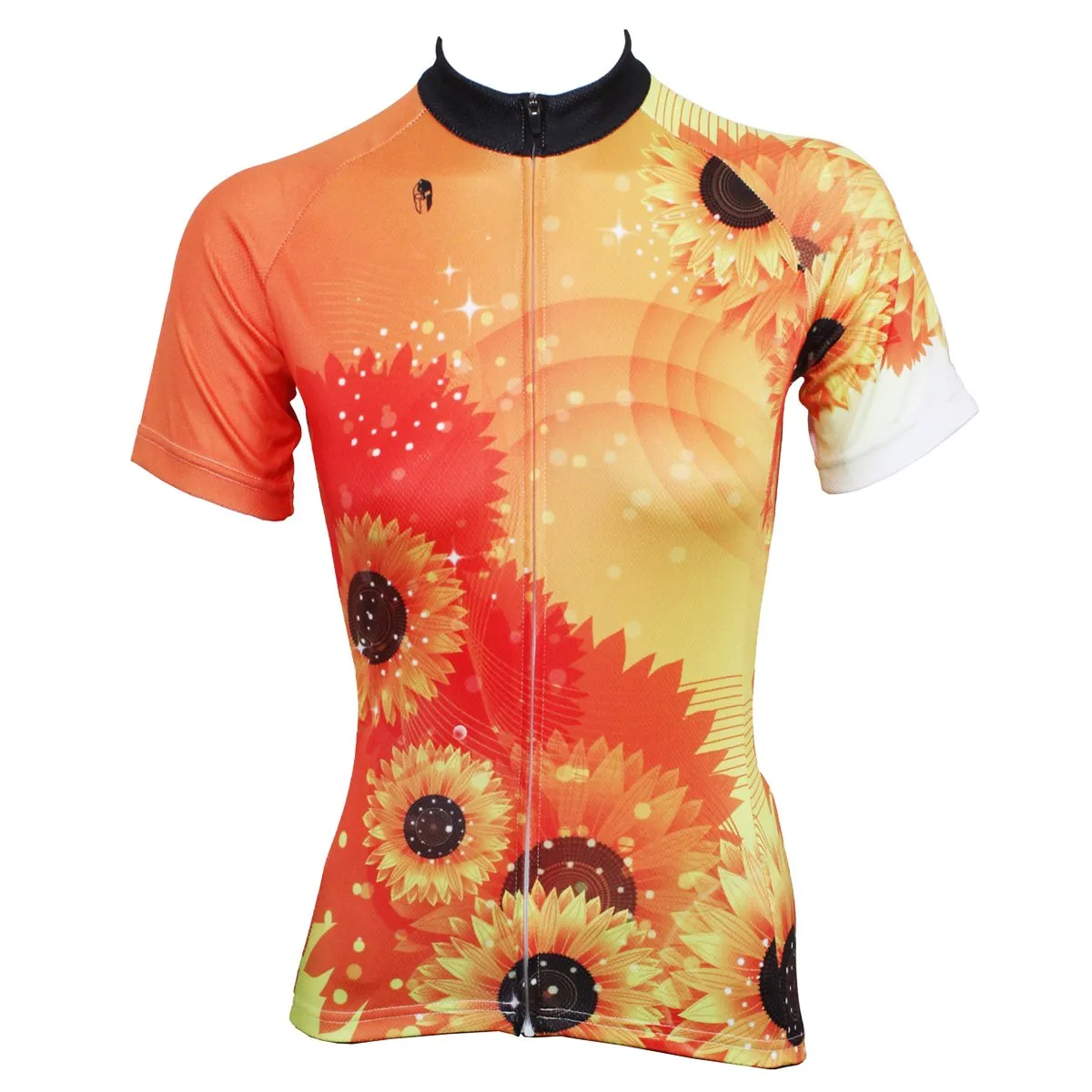 Sunflower Orange Women's Quick Dry Short-Sleeve Cycling Jersey and Orange Biking T-shirt 509