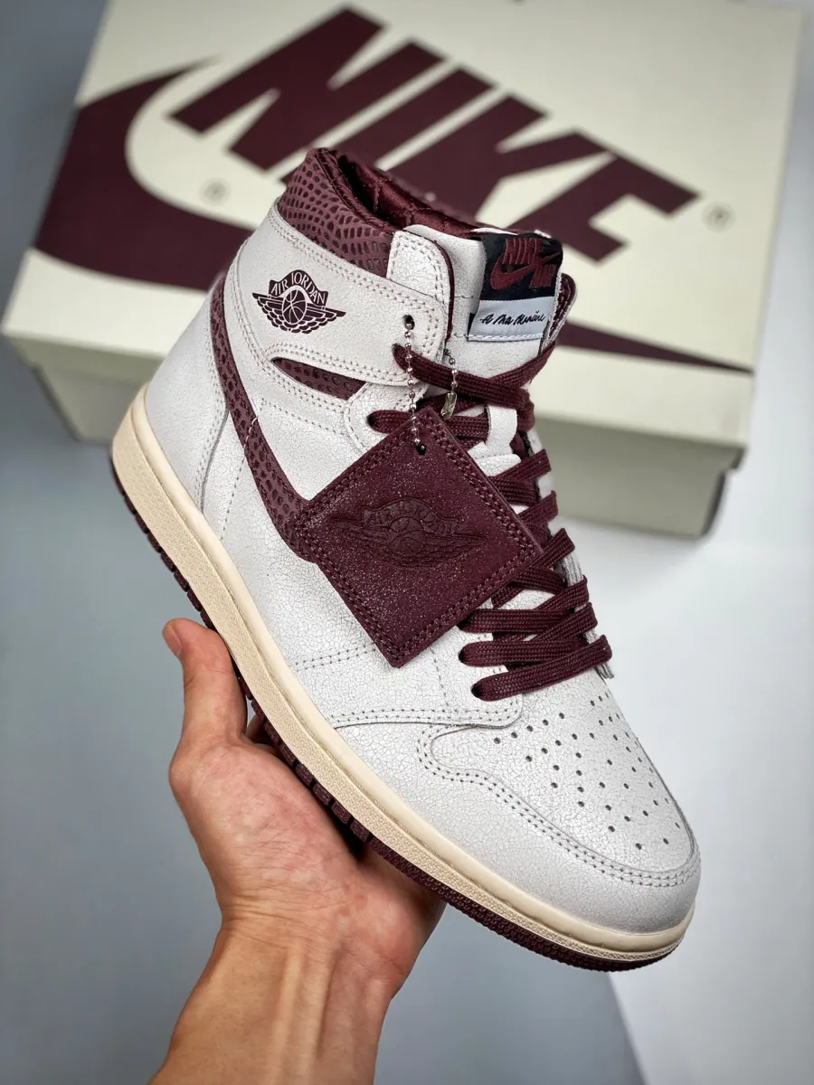 A Ma Maniere x Air Jordan 1 High OG - maroon shoes mens