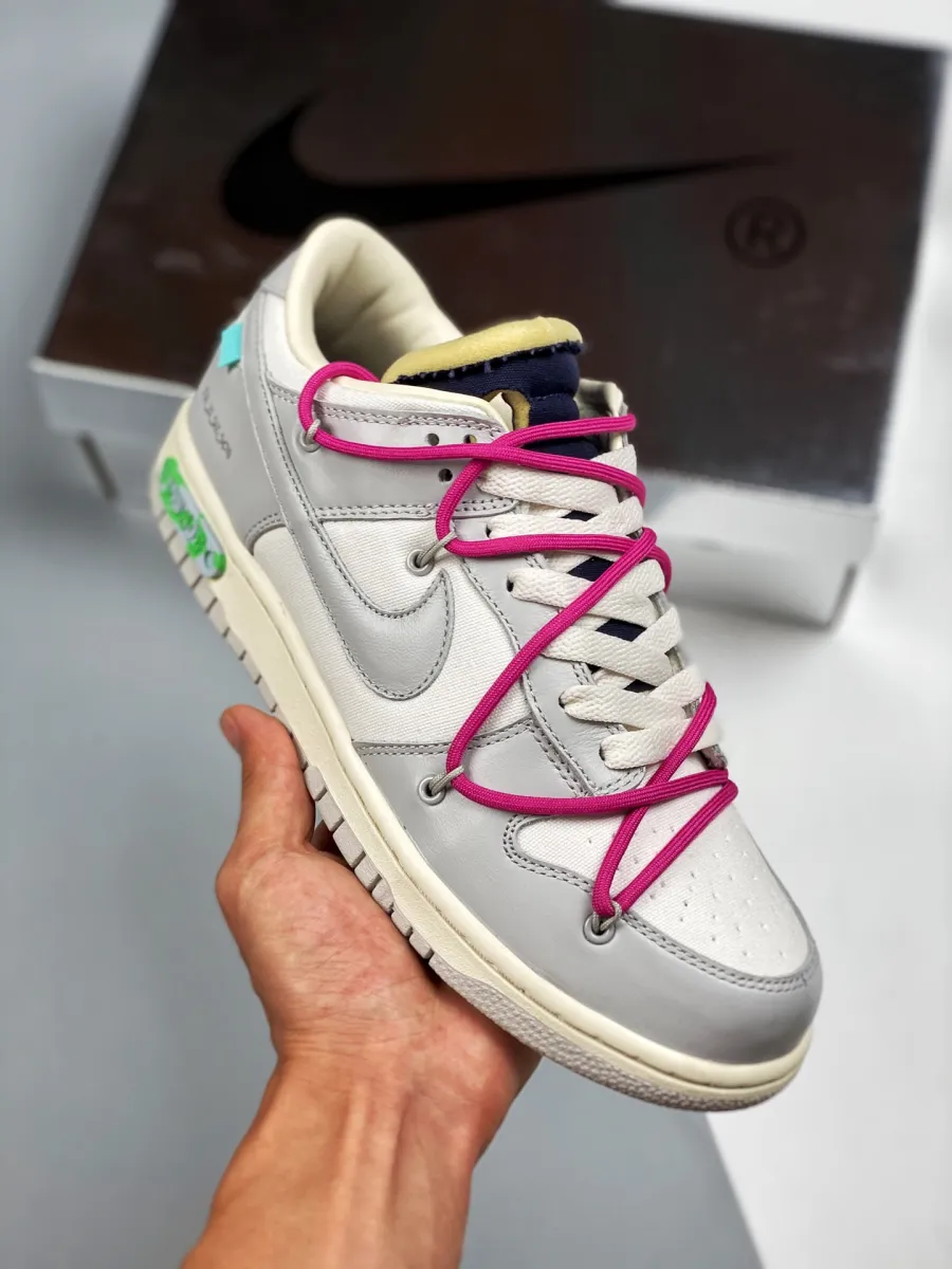 Off-White x Nike Dunk Low '30 of 50' Sail Grey Navy #grey and navy blue dunks