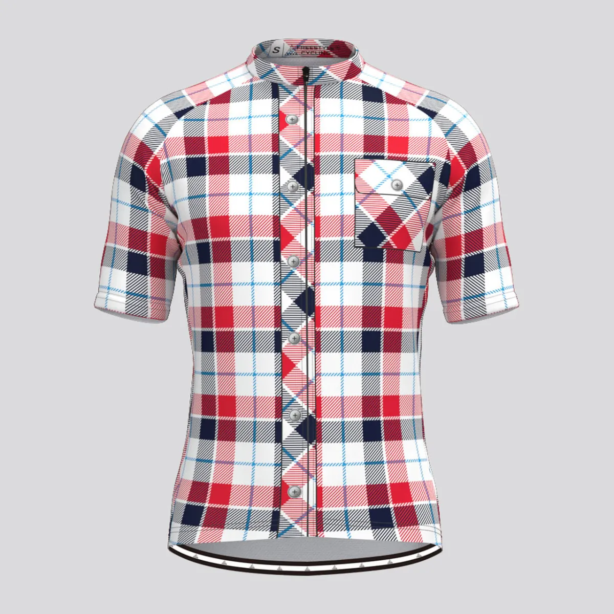 Plaid Checkered Shirt V8 Men's Cycling Jersey Outlet