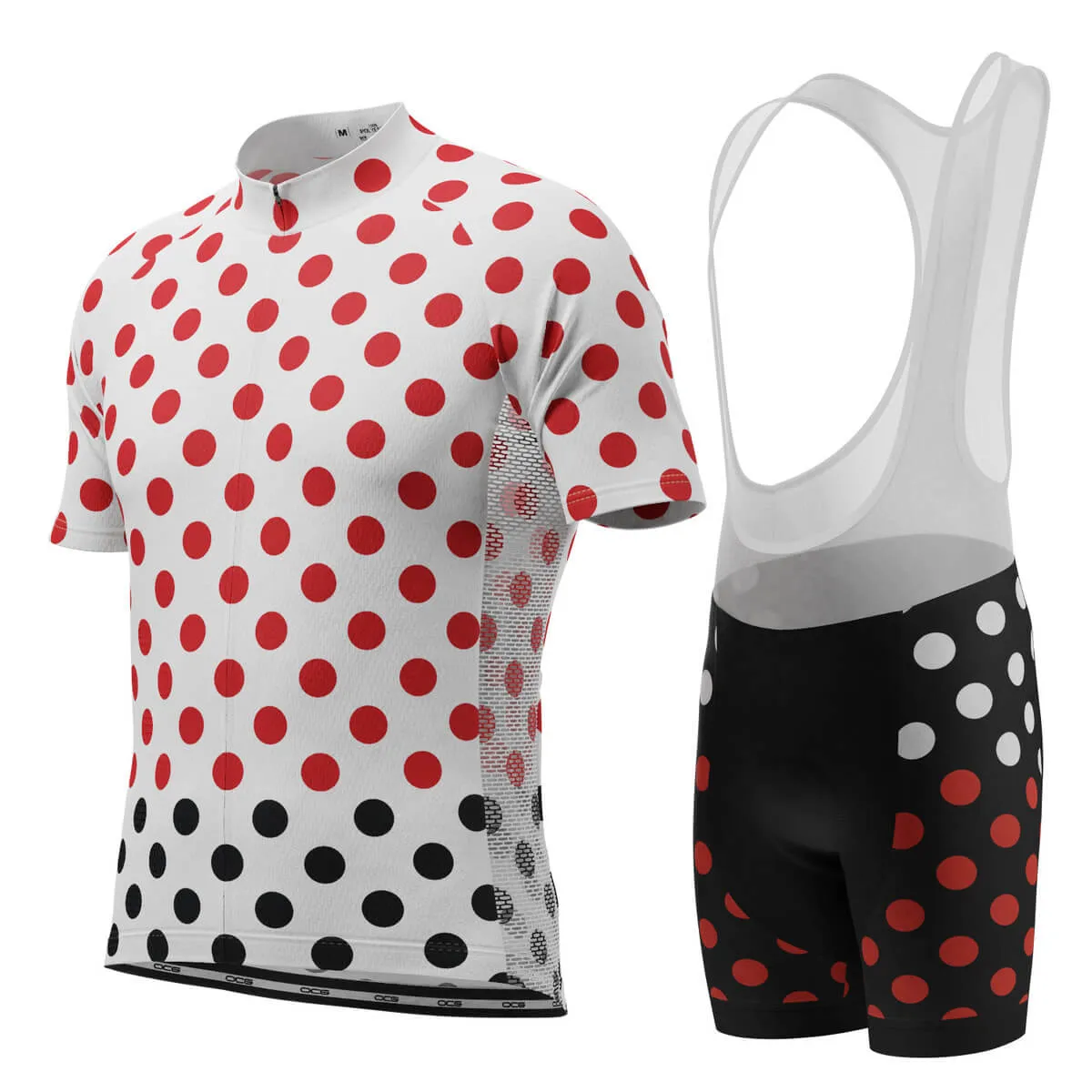 Men's White Polka Dot Short Sleeve Cycling Kit Men's Polka Dot Shorts