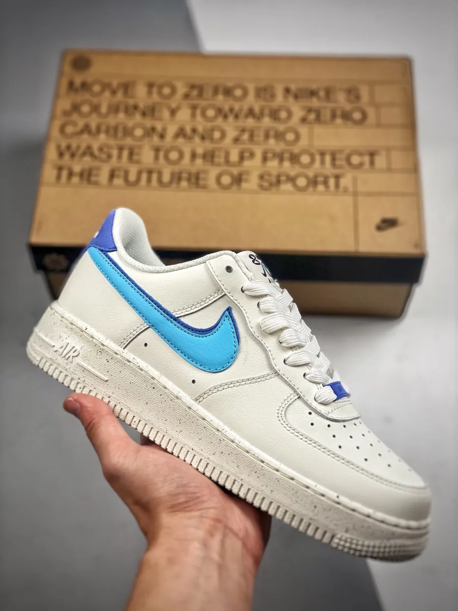 Nike Air Force 1 Low 82 Double Swoosh White Blue DQ0359-100 - blue and white nikes