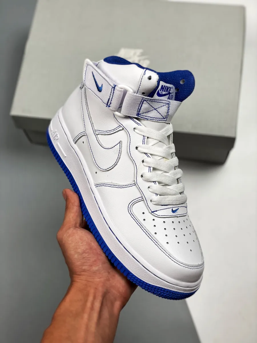 Nike Air Force 1 High White Blue CV1753-101 - royal blue air force ones