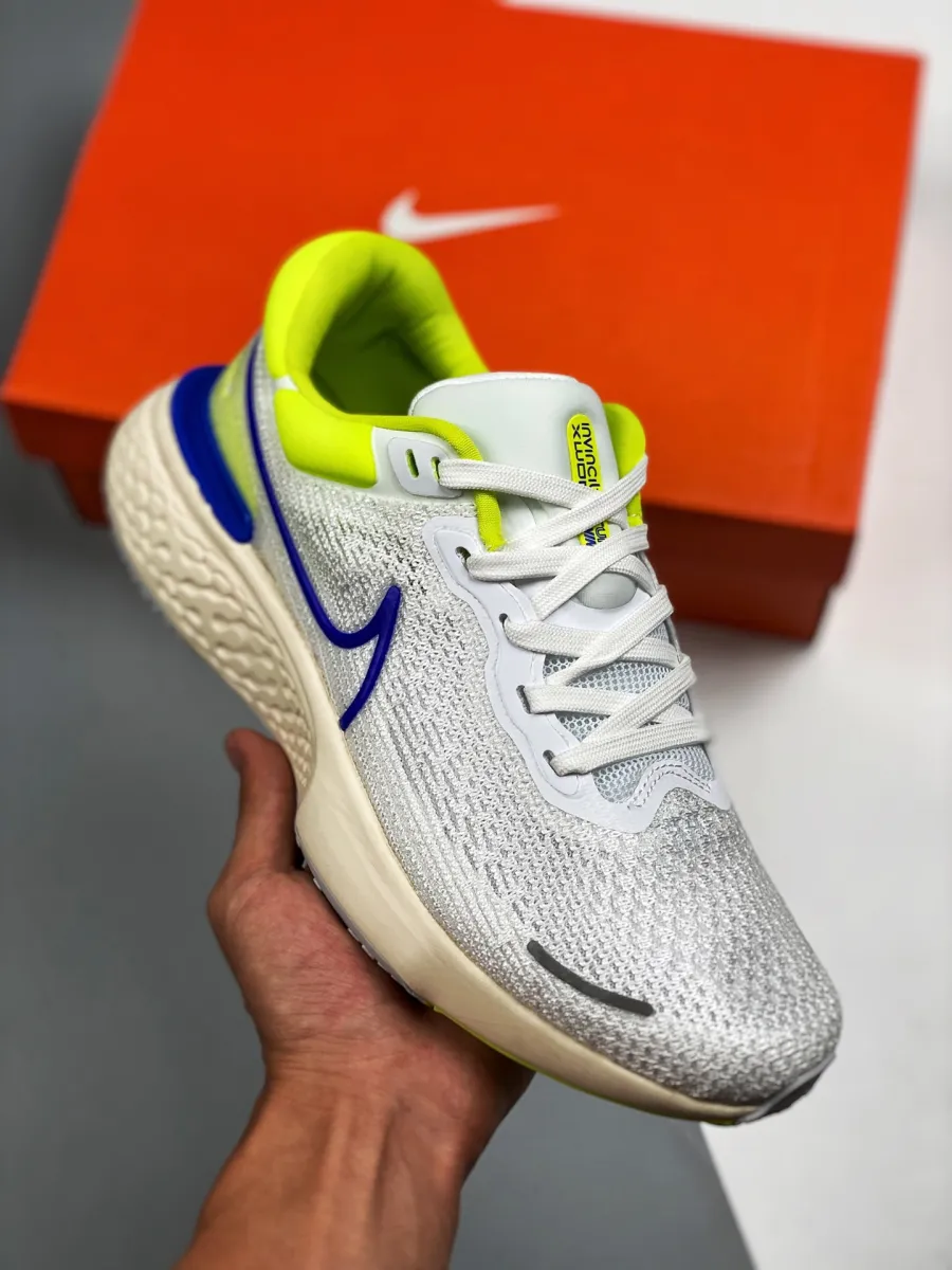 Nike ZoomX Invincible Run Flyknit White/Cyber/Grey Fog/Racer Blue #nike zoomx invincible run flyknit sale