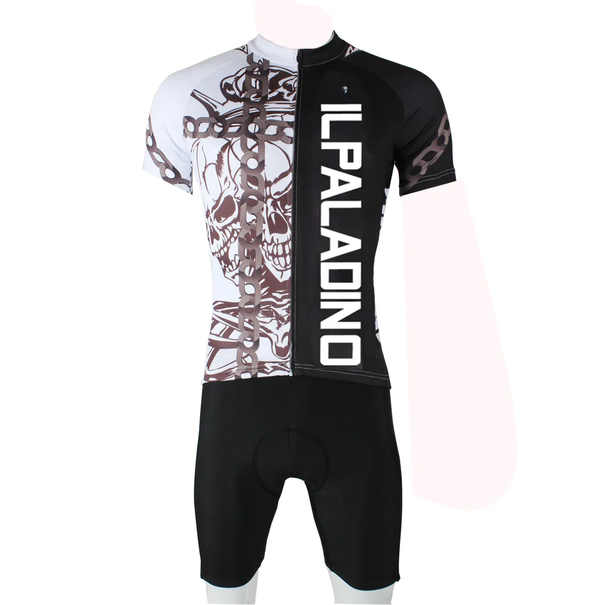 ILPALADINO Chain Skull Men's Summer Cycling Short-sleeve Suit Bike Shirt Sportswear Quick—dry Shirt Apparel Outdoor Sports Gear 091