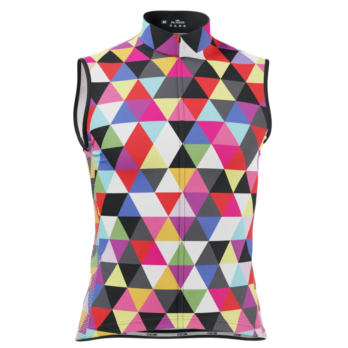 Men's High Viz Color Triangles Sleeveless Cycling Jersey