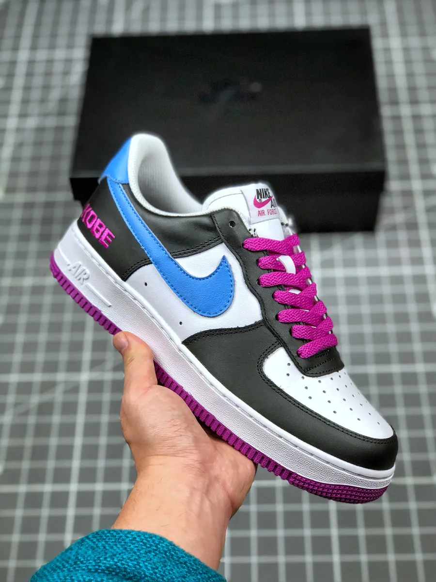 Kobe X Nike Air Force 1 Low Black/White-Purpe-Blue Online