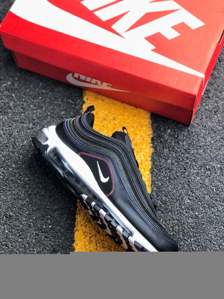 Nike Air Max 97 Black/Multi Stitch - nike air max stitch