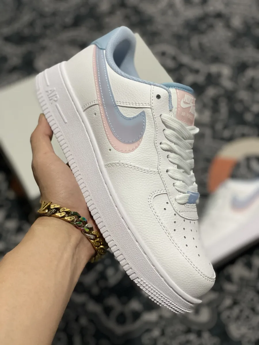 Nike Air Force 1 LV8 GS Double Swoosh White Armory WMNS CW1574-100 / af1 light armory blue