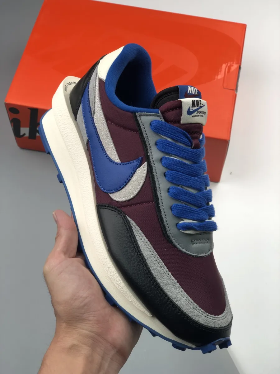 Undercover x Sacai x Nike LDWaffle Night Maroon Team Royal / blue x purple