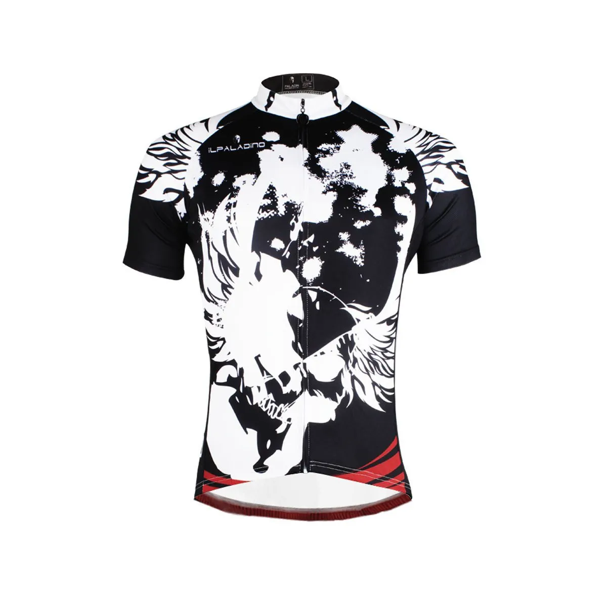 Ilpaladino Red-bottom Breathable Black & White Jersey Men's Short-Sleeve Bicycling Shirts Summer Quick Dry Wear Apparel Outdoor Sports Gear Leisure Biking T-shirt NO.659