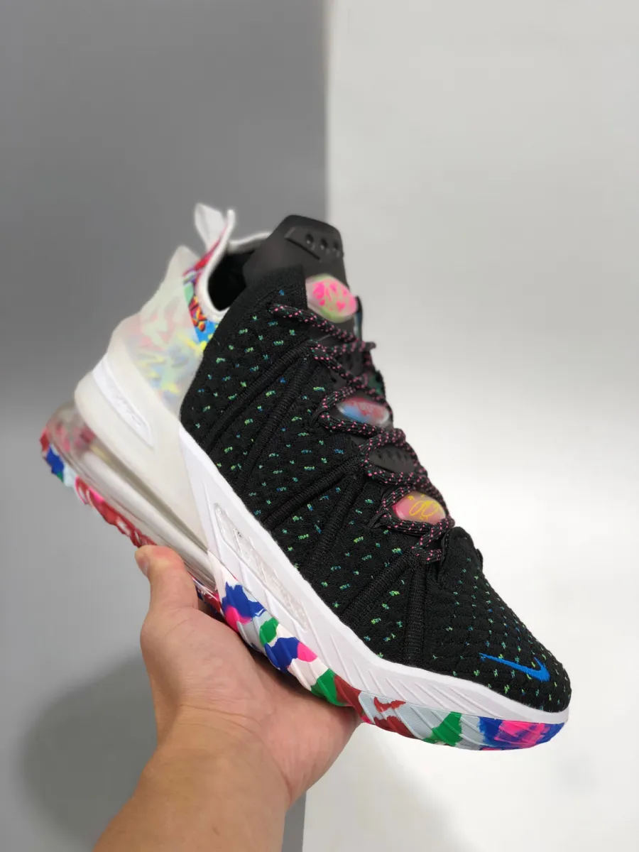 Nike LeBron 18 'James Gang' Black/Pink Blast-Multi-Color CQ9283-002 New Releases